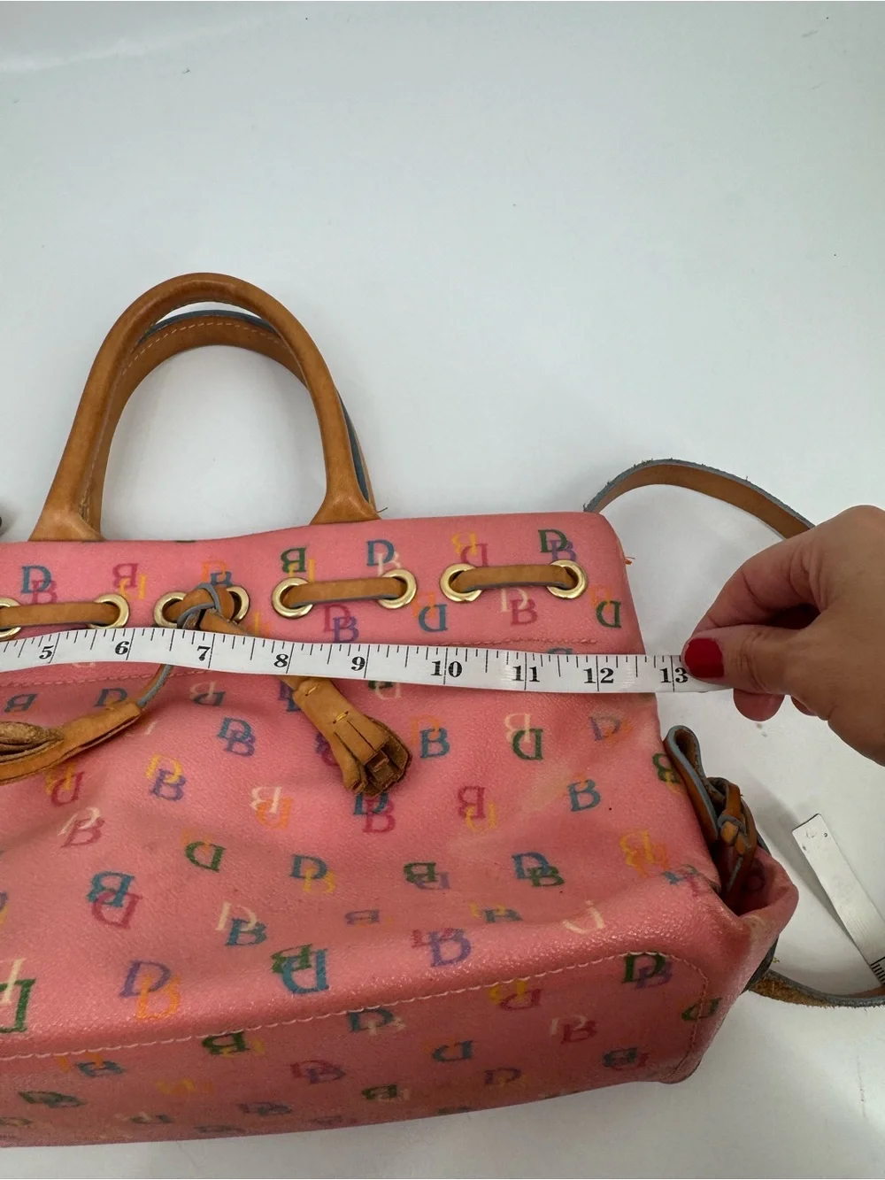 Vintage Dooney & Bourke Womens Monogram Handbag Satchel Crossbody CB Purse